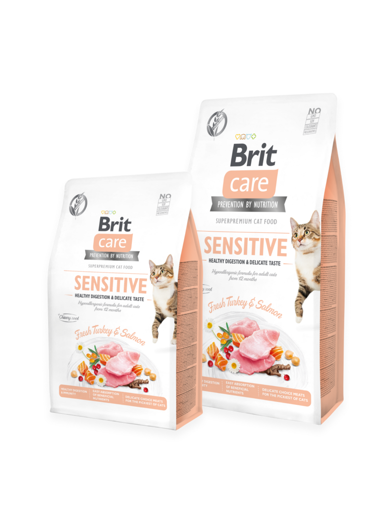 Sausā barība kaķiem BRIT CARE Grain-Free SENSITIVE HEALTHY DIGESTION AND DELICATE TASTE 400g